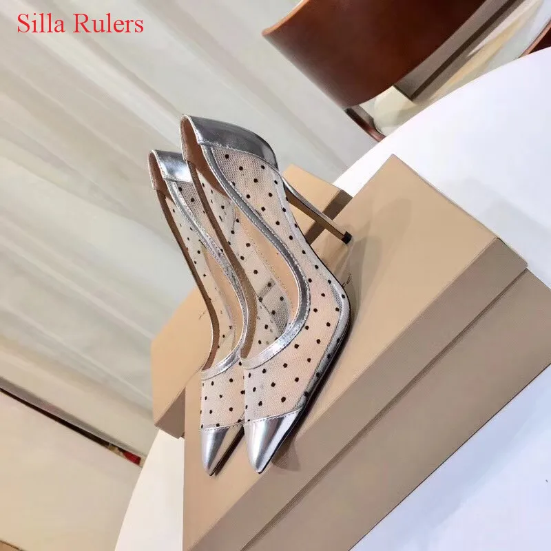 2018 New Sexy Lace Mesh Leather Patch Women Pumps High Heels Rose Gold Gladiator Sandals Wedding Shoes Woman Zapatos Mujer | Обувь
