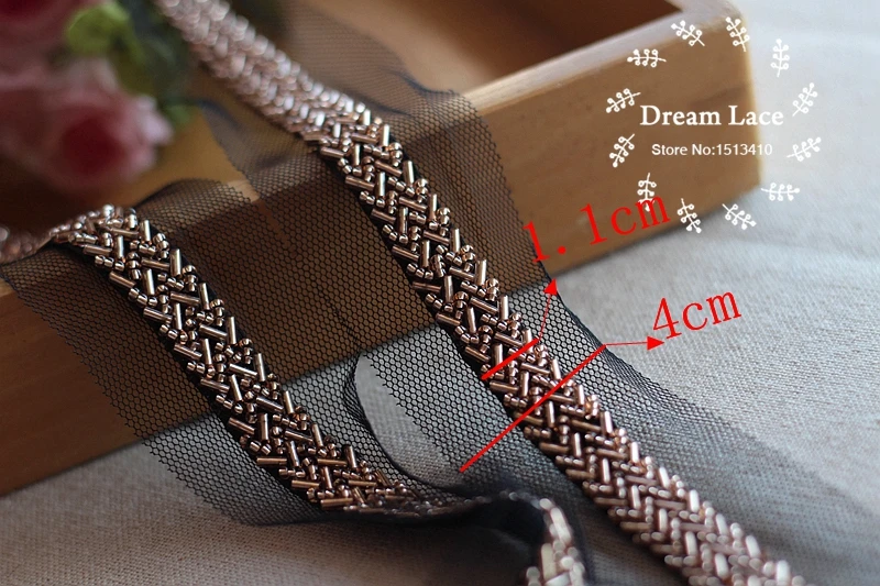 Аксессуары для одежды темно-золотого цвета 2 ярда/партия 1 см воротник цветы