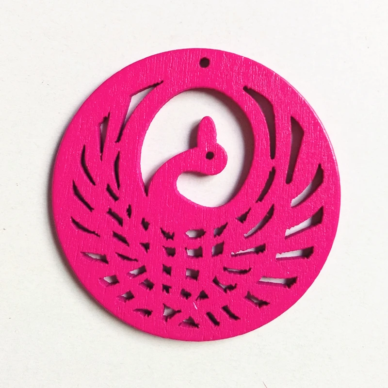 12 шт./лот деревянная подвеска в виде птицы с лазерной гравировкой для брелоков