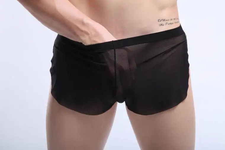 СУПЕР ТОНКОЕ сексуальное Сетчатое нижнее белье мужские трусы-боксеры удобные