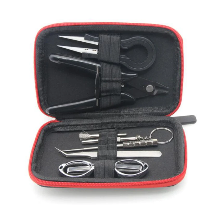 DIY Electronic Cigarette Special Tool Multifunctional Bag Wire Heaters Kit Ceramic Tweezers Rod Pliers Steel Brush | Инструменты