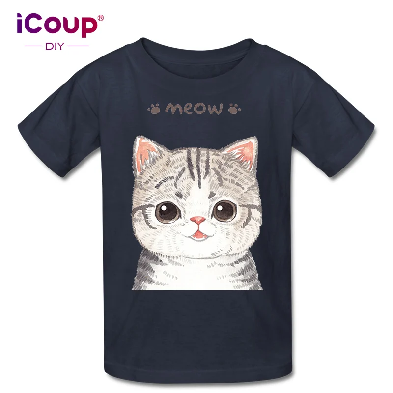 ICoup Детский мультфильм Китти 100% хлопок короткий рукав|Мужские футболки| |