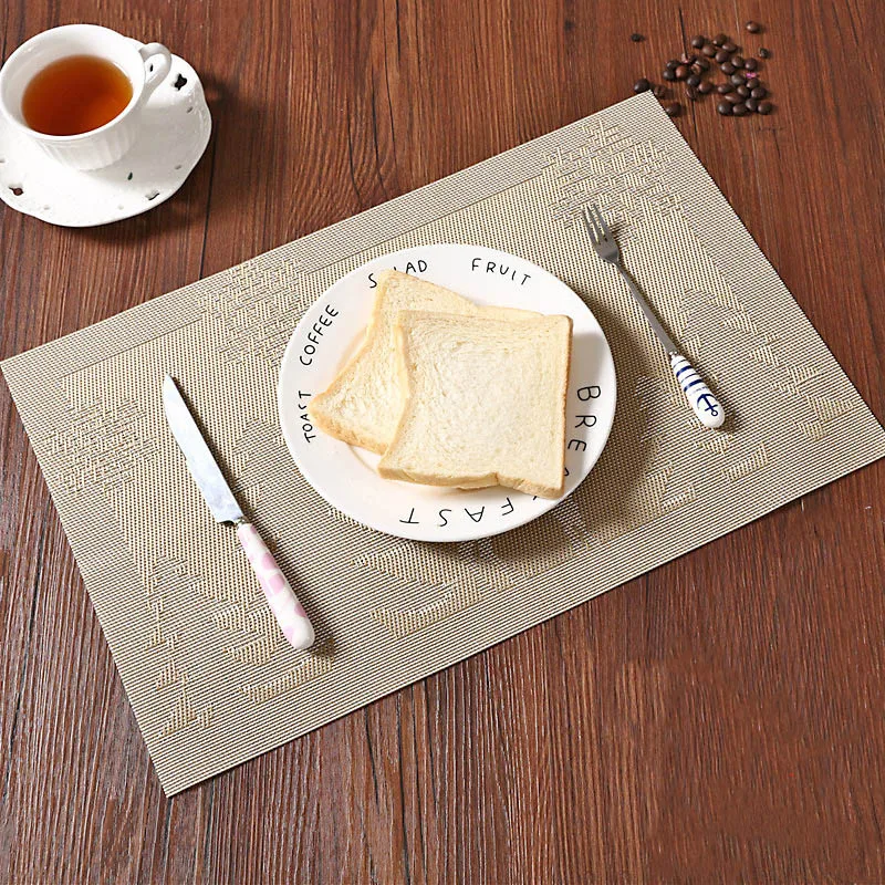 4 шт./лот роскошный отель ПВХ Placemat Домашний Настольный коврик Салфетки сервировочные моющийся маслостойкий изоляционный стол коврики чаша коврики под тарелки Coaster - Цвет: Golden Sika Deer