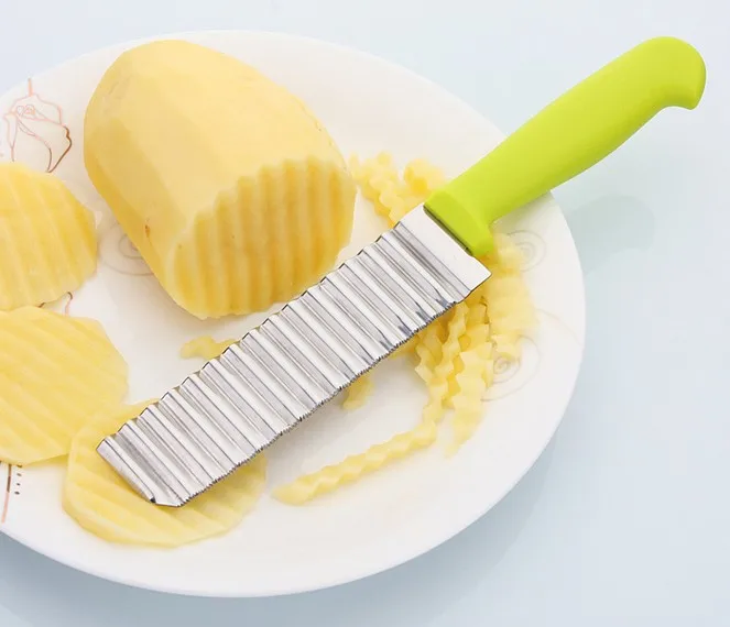 1PC French Fry Cutters Chip Dough Vegetable Carrot Blade Potato Peeler Crinkle Wavy Cutter Slicer S/Steel KX 142 | Дом и сад