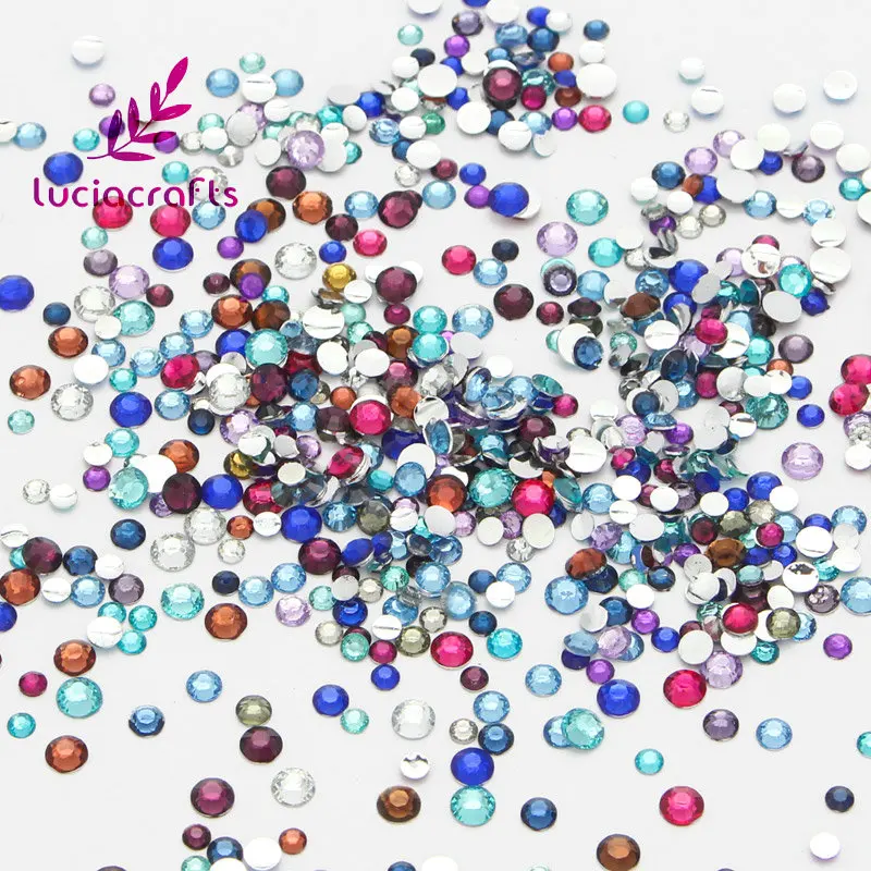 Lucia crafts 20 г, около 1800 намоток Mix Redmi 3/4/5 мм блестящей круглой плоской задней смола стразы нейл-арта мобильного телефона драгоценные камни F0706