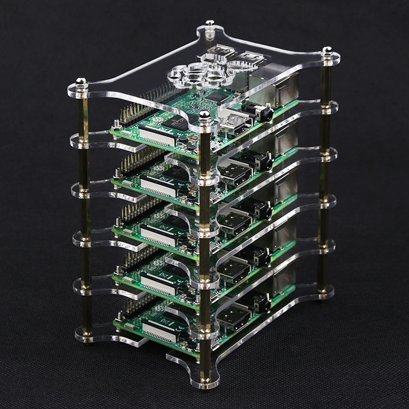 Для Raspberry Pi 4 акриловый чехол 1-5 слоев Штабелируемая собачья кость коробка прозрачный корпус подходит Raspberry Pi 3 Model B 3B Plus 2B 4B
