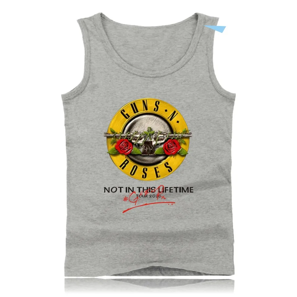 GUNS N ROSES, панковские майки для фитнеса, майка без рукавов, летняя майка, майка для спортзала, Мужская одежда для бодибилдинга, ружья и розы