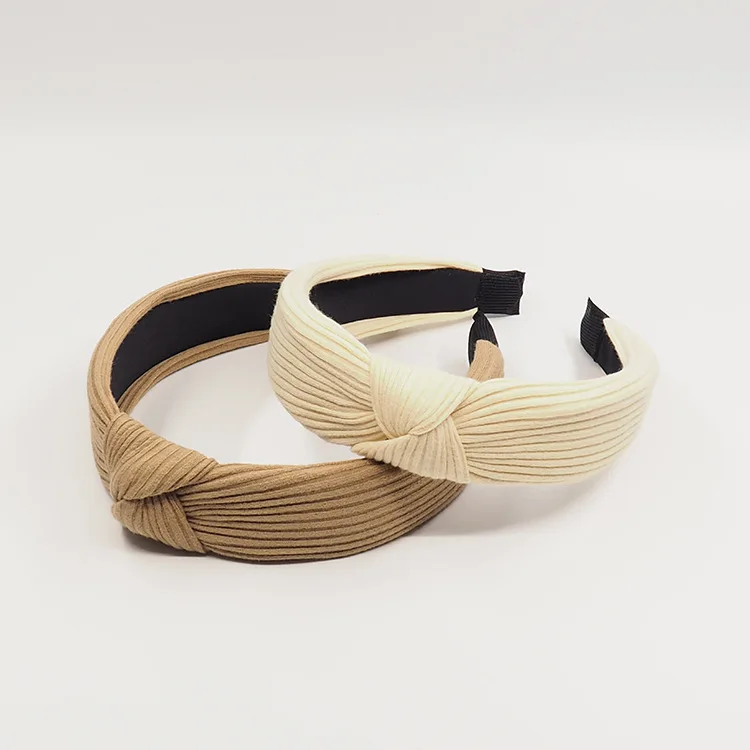 Женская повязка на голову витая лента для волос с бантом бархатная однотонный