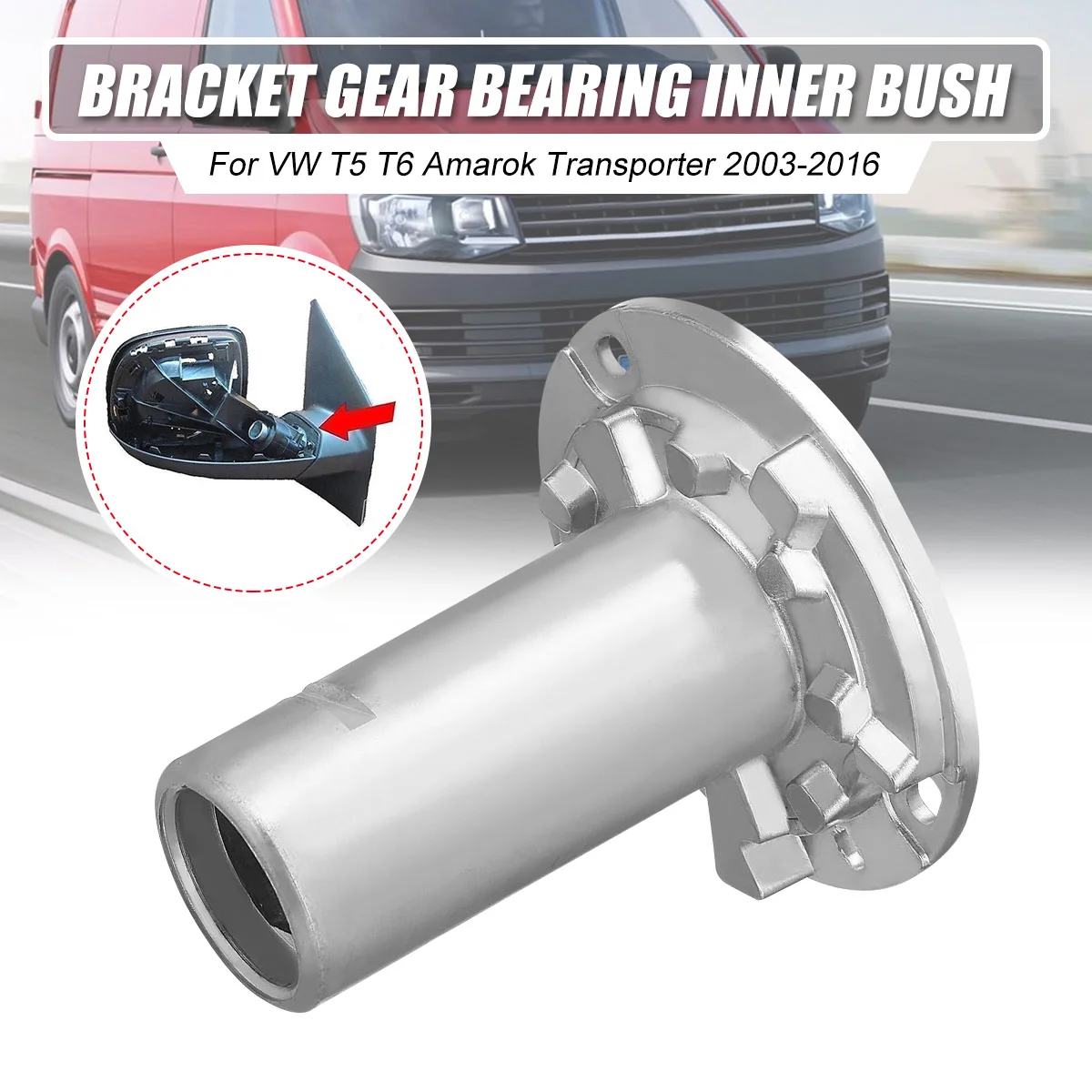 

Metal L/R Car Wing Rearview Mirror Bracket Gear Bearing Inner Bush Fit for VW T5 T6 Amarok Transporter 2003-2016