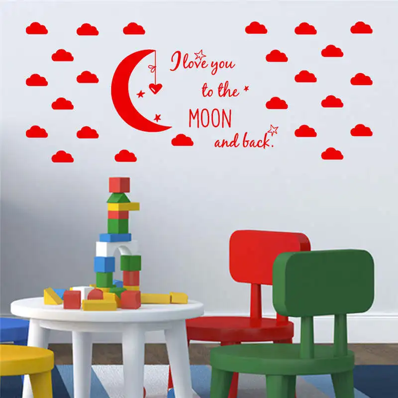 NAIYUE I Love You To The Moon And Back настенные наклейки для детей DIY Искусство DIY Декор креативные бабочки 3d наклейки на стену 19FEB18