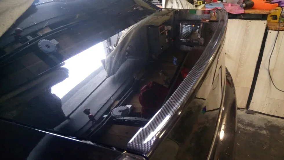 УГЛЕРОДНЫЙ волокнистый слой резины мягкий черный Задний автомобильный спойлер 40