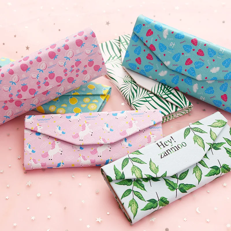 Сумка для макияжа из искусственной кожи складывающаяся коробка очков чехлы