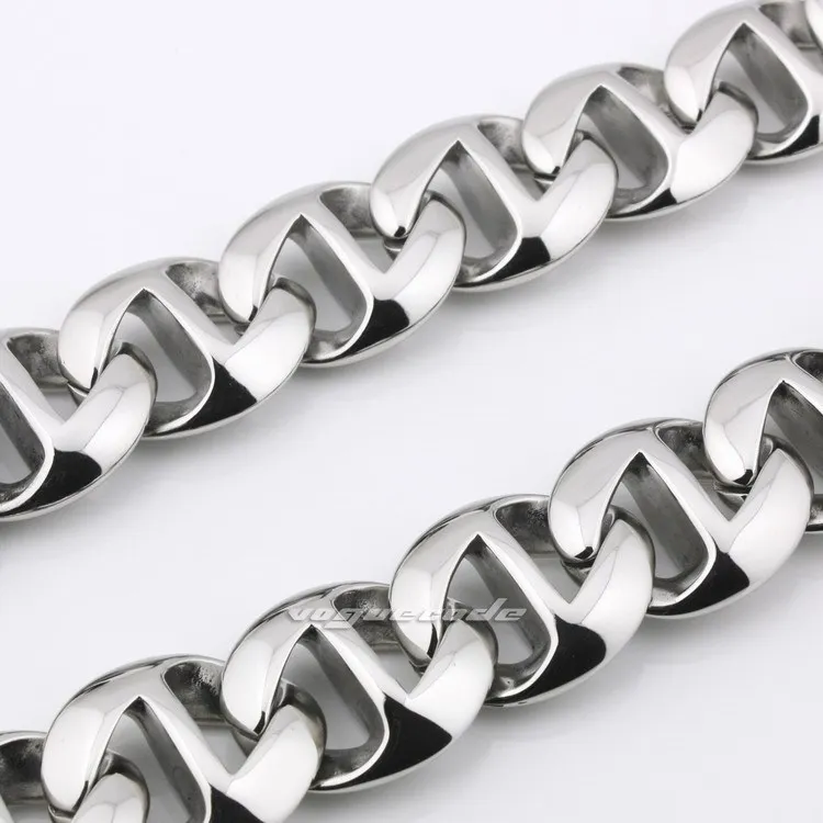 18 ~ 36 дюймов огромное и тяжелое мужское байкерское ожерелье из нержавеющей стали