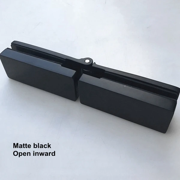 Black Open inward Стекло-стекло 304 нержавеющая сталь стеклянная дверная петля душевая дверная петля ванная комната запасные части Прямоугольный Стеклянный дверной зажим - Цвет: Black Open inward