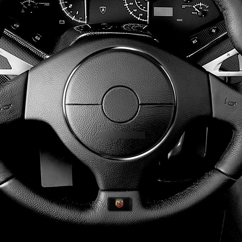 

2pcs Steering Wheel 3D Epoxy Car Styling Fit For Fiat Punto Abarth 500 Stilo Ducato Shield Flag Car Sticker Car Accessories