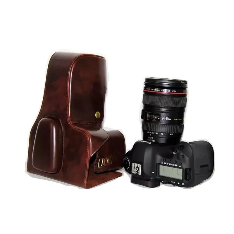 Черный/коричневый/КОФЕ PU кожаный чехол для камеры Canon EOS 5D Mark III 5D3 24-105 мм 18-55 18-135