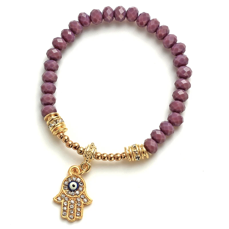 Браслет с хрустальными бусинами Lucky Eye амулет браслет Hamsa ручная подвеска