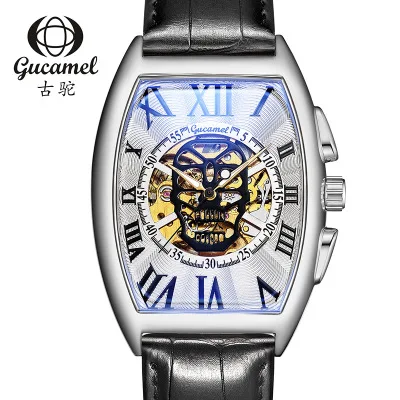 Luxury Ghost Head Skeleton Men Watch Fashion Tonneau Mechanical Watches Dress Business Wristwatch Male Clock Montre Homme | Наручные часы