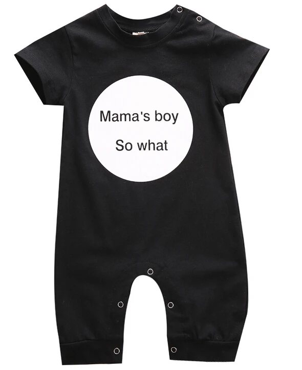 Черный/серый комбинезон с надписью «Mama» для новорожденных и маленьких мальчиков, комбинезон, костюм для подвижных игр, одежда для детей 0-18 месяцев - Цвет: Черный