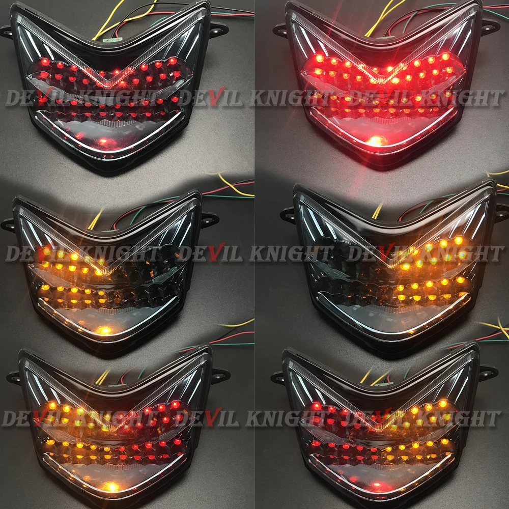 Встроенные светодиоды в мотоцикл задний фонарь с сигнал поворота для Kawasaki 2004 2005 ZX10R ZX-10R ZX 10R 04 05
