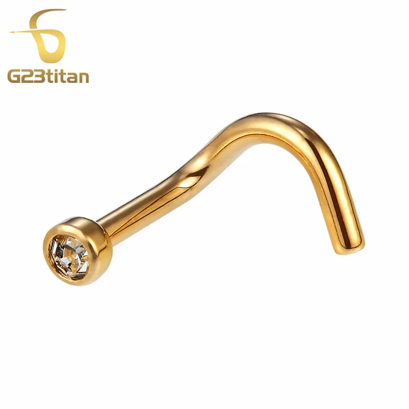 Женские и мужские шпильки для носа G23titan прозрачные циркониевые титановые серьги