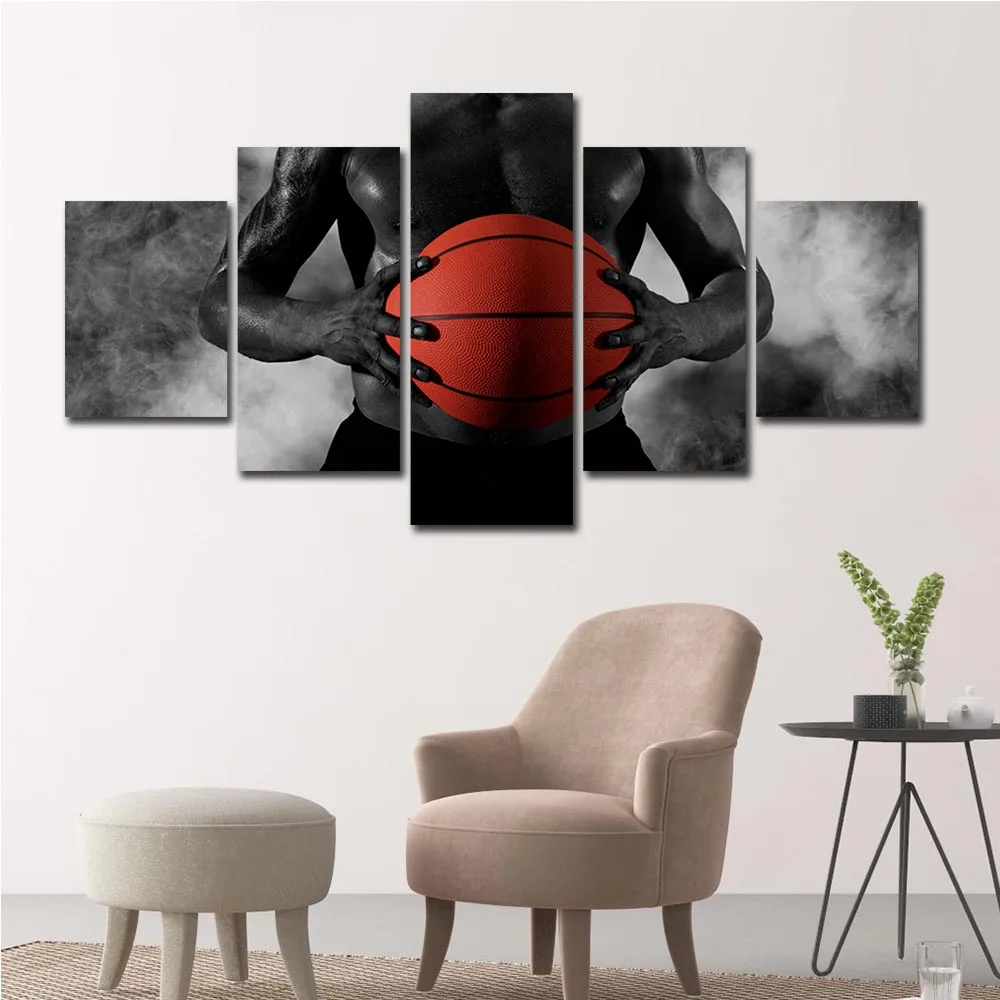 Ручная картина для баскетбола HD модульная Картина на холсте гостиной Декор
