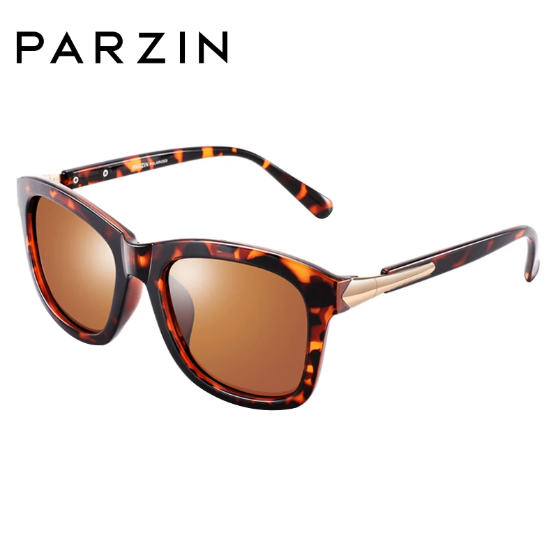 Tortoise PARZIN, модные поляризационные солнцезащитные очки для женщин, для влюбленных, для пляжа, защита от солнца, роскошный бренд, для вождения, солнцезащитные очки, Ретро стиль, квадратные линзы, UV400 - Цвет линз: Tortoise