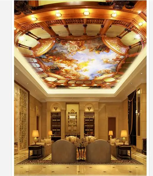 

3D-обои на заказ, потолочные Настенные Фрески с европейскими классическими иероглифами, декоративные комнатные потолочные Френки