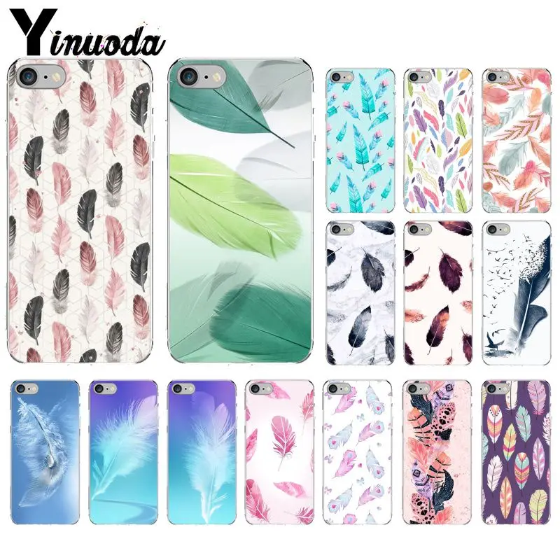 Прозрачный чехол Yinuoda из ТПУ с изображением лебедя и перьев для iPhone X XS MAX 6 6S 7 7plus 8