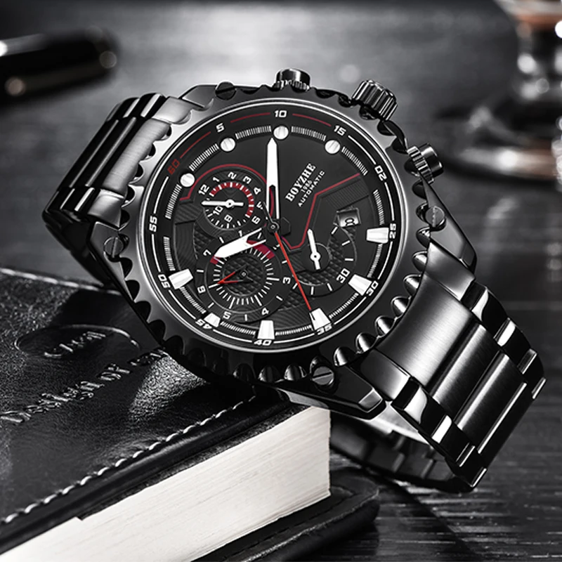 Мужские автоматические механические часы BOYZHE спортивные велосипедные Роскошные