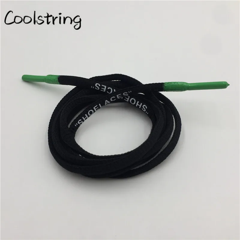 Coolstring трафаретная печать овальные веревочные шнурки Off-White "шнурки" силиконовые наконечники ручной работы печатные шнурки для спортивной обуви