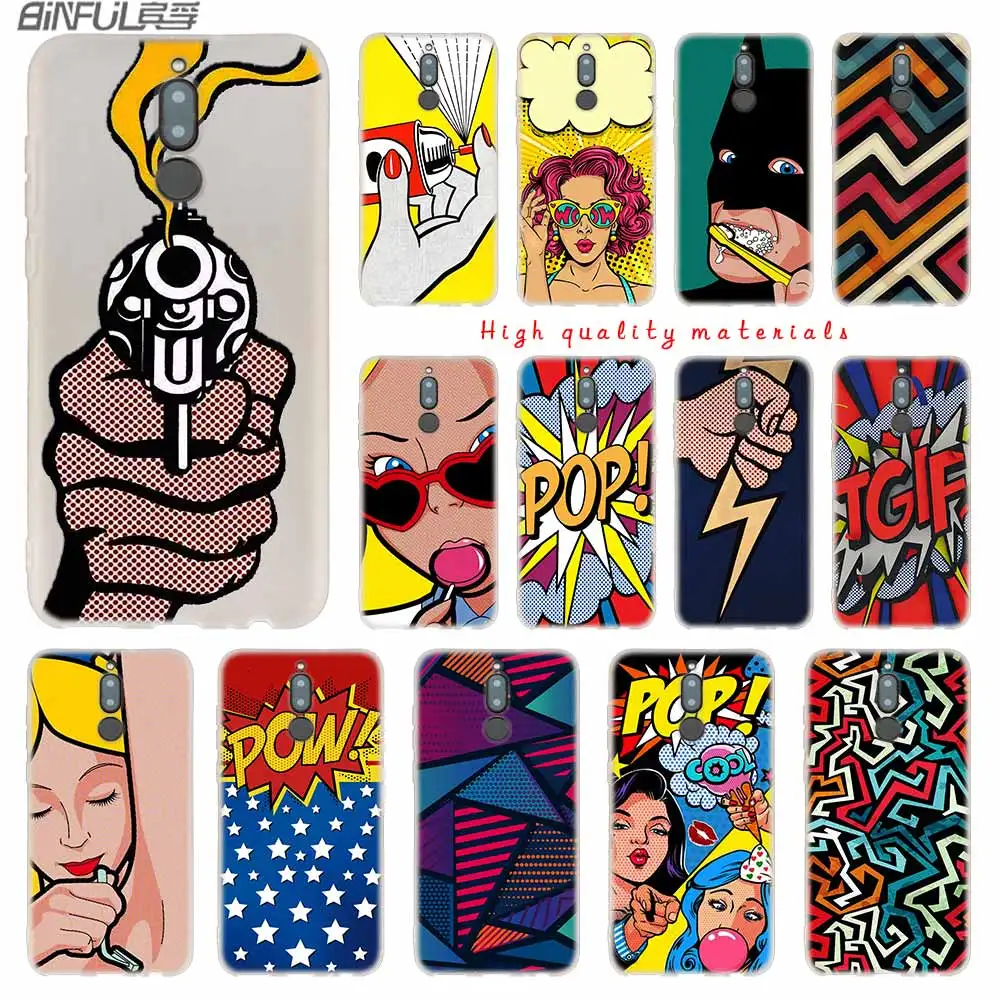 Мягкий силиконовый чехол для Huawei Mate 30 20 10 Lite Pro 20X S Y9 2018 2019 NOVA 3 3i 4 black pop art