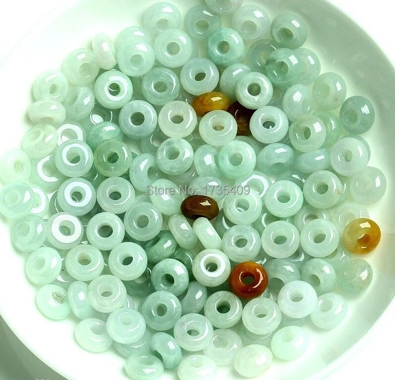 10 шт Стеклянная Зеленая текстура 100% натуральный A класс Jadeite круг 8 мм свободные