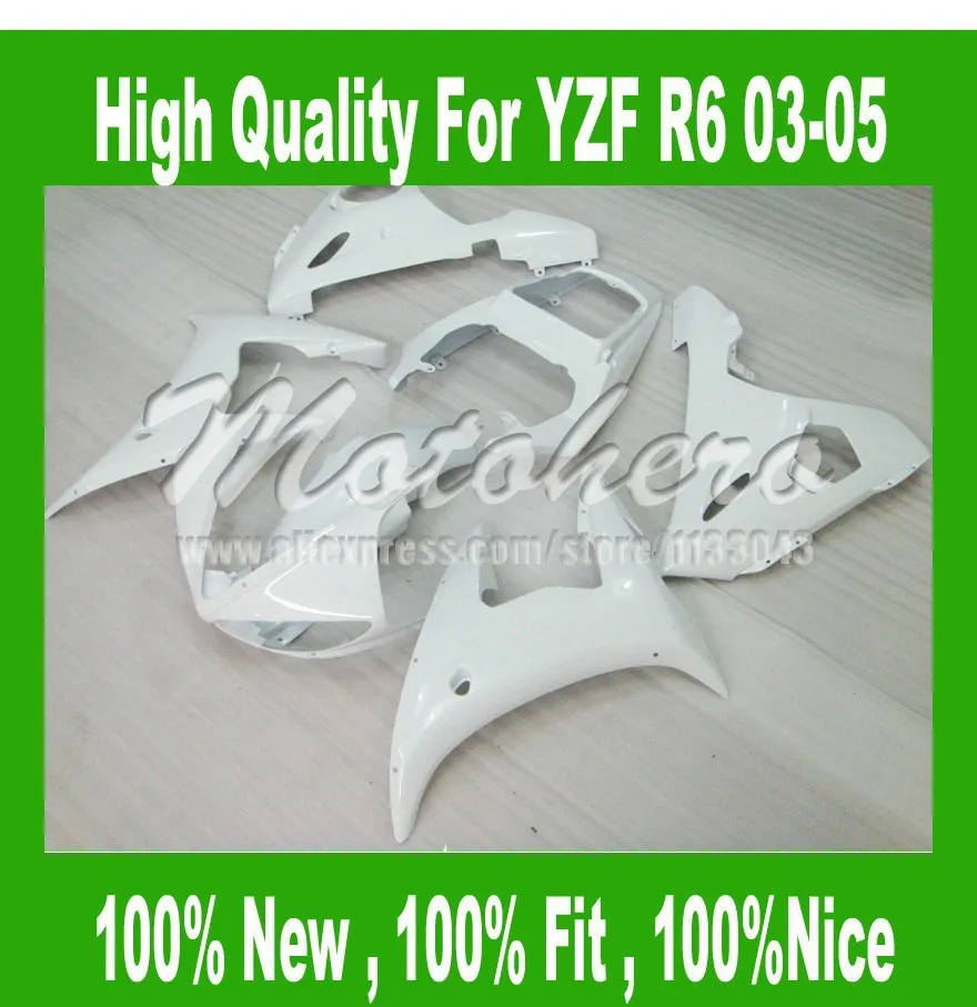 

ABS fairing for Yamaha YZF R6 2003 2004 2005 YZF-R6 03-05 YZF 600 R6 03 04 05 fairing kits white bodywork