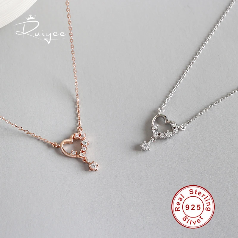 RUIYEE Серебро 925 ювелирное ожерелье женское с подвеской симпатичное/романтичное