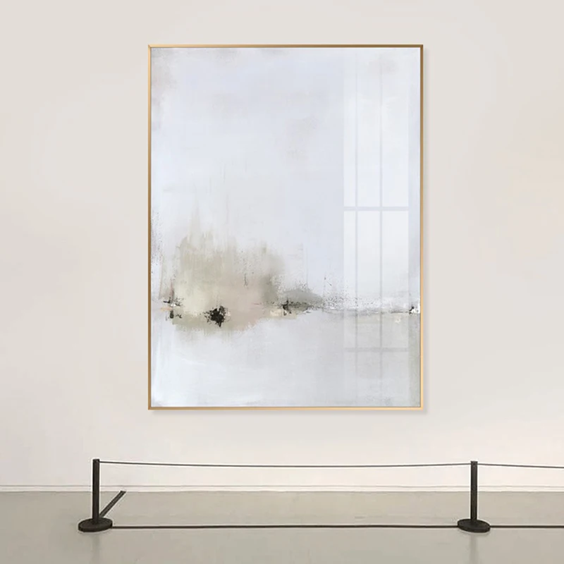 Абстрактные белые светло-золотые картины на холсте плакаты принты
