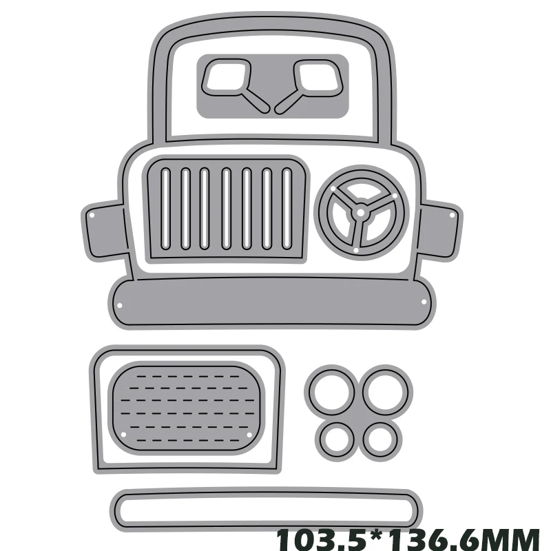 

Cartoon Car Vehicle Pattern Metal Cutting Dies Stencil Scrapbooking Photo album Embossing For Paper Card DIY Crafts