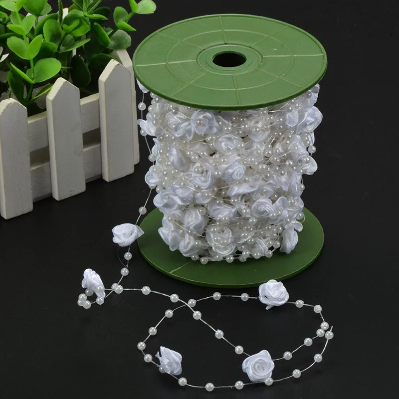 10 м жемчужные бусы цепочка розовые цветы свадебный букет украшения сделай сам