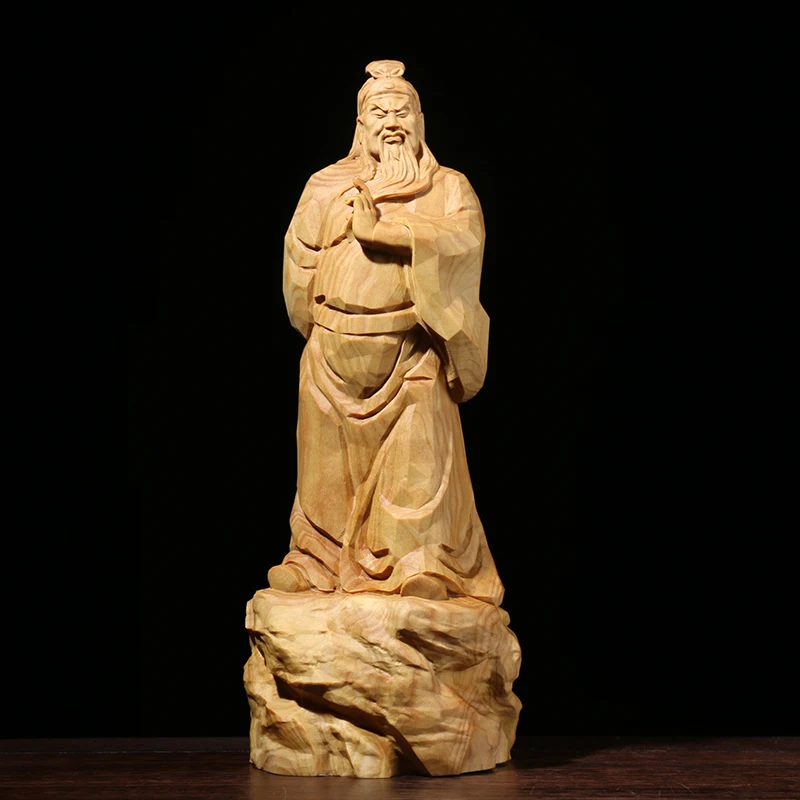 Деревянные фигурки богов Guan Yu 18 см деревянные украшения резьба по дереву фэн шуй