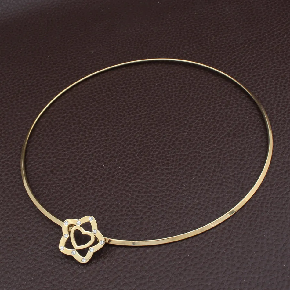 Популярные ювелирные изделия из нержавеющей стали золотого цвета стильные