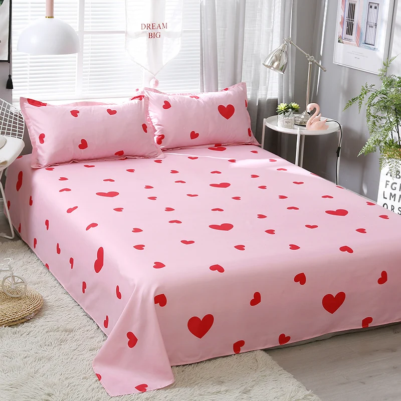Love Heart 100% полиэстер Комплект постельного белья розовый для девочек домашний