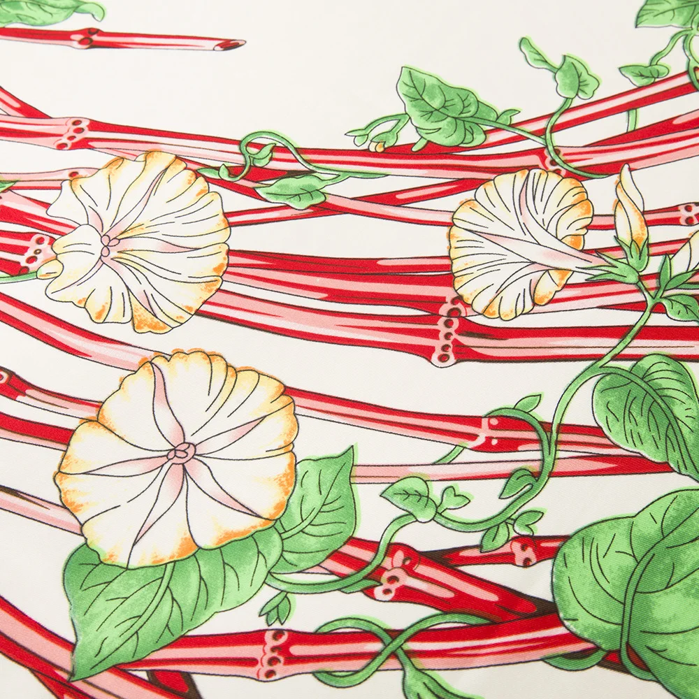 Женский цветочный большой шелковый шарф с квадратным принтом Роскошное