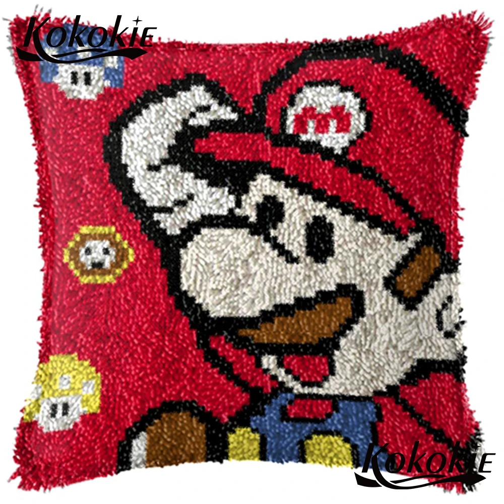 latch hook rug pillow kits cartoon counted cross stitch kits for embroidery carpet DIY needlework cushion Patchwork Pillowcase