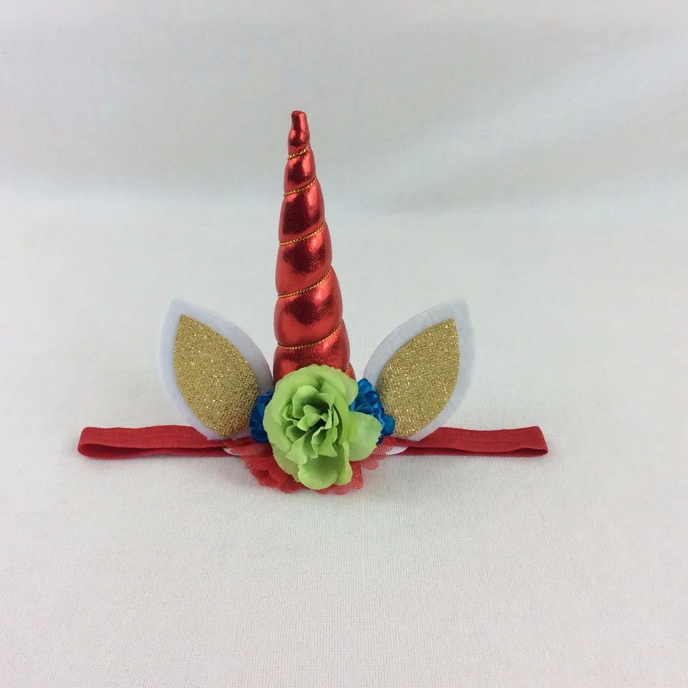 5 шт. милый Рог единорога 15 см с шифоновой повязкой на голову блестками Пасхальный