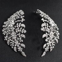 classic clear crystals rhinestone big bridal wedding headbands hair combs women tiara adjustable hair jewelry headpiece hg085