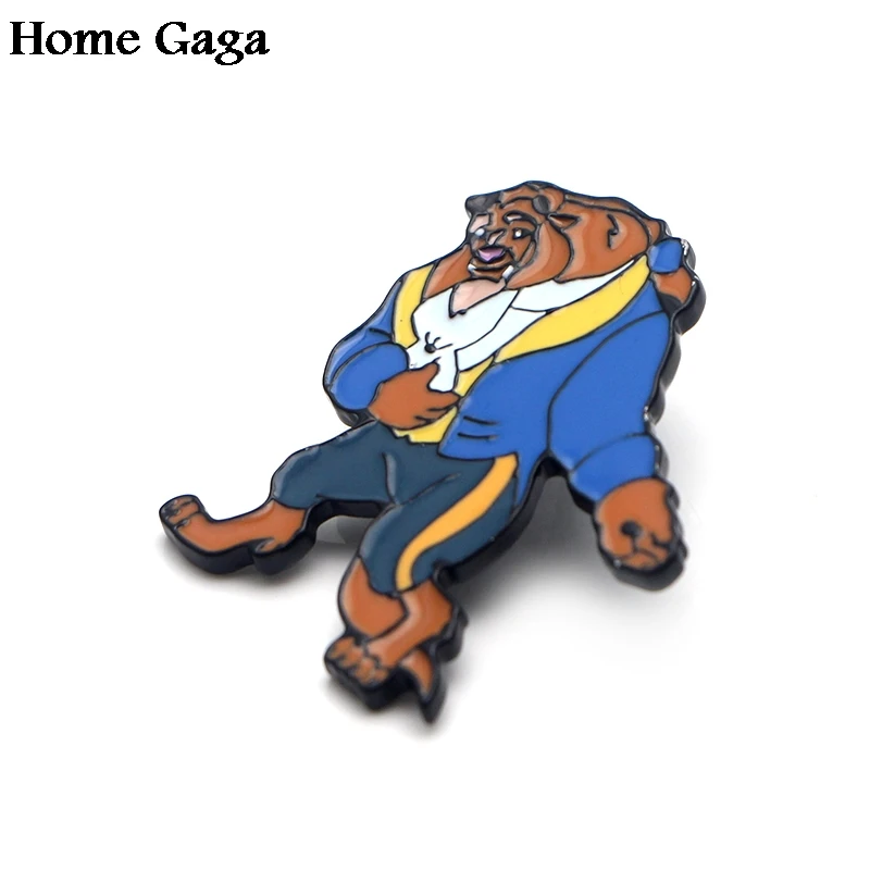 Homegaga Красавица и Чудовище аниме цинк галстук мультфильм забавные булавки рюкзак одежда броши для мужчин и женщин Декоративные значки D1831