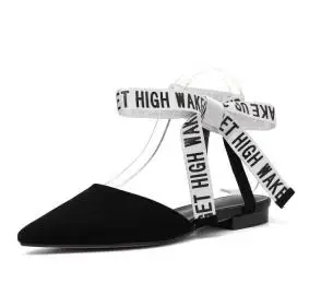Черный Women Brand shoe low heel Women Casual Shoes Slip On Slides Pointed Toe Low Heel Shoes emale bowtie air mesh polka dot pump - Цвет: Черный