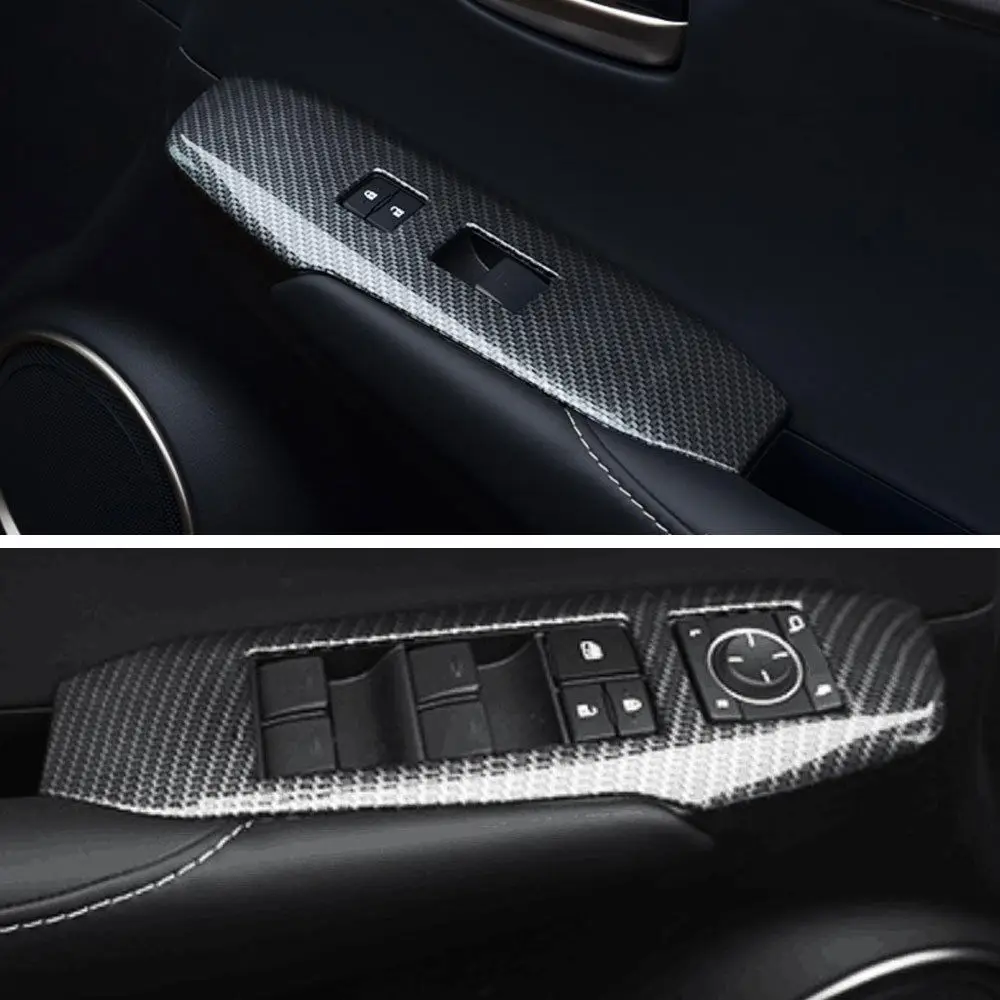 BBQ@FUKA ABS Carbon Fiber style Car Window Lift Frame Cover Trim car sticker for LEXUS NX 200T NX300H accessories |
