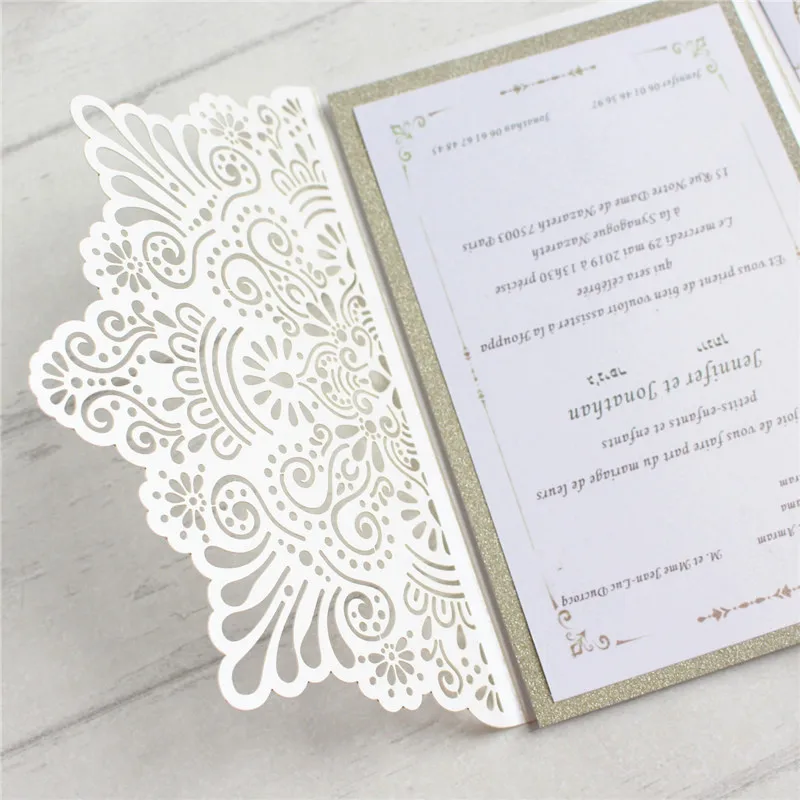 Элегантная пригласительная открытка на свадьбу брак с блестящей вставкой RSVP belly