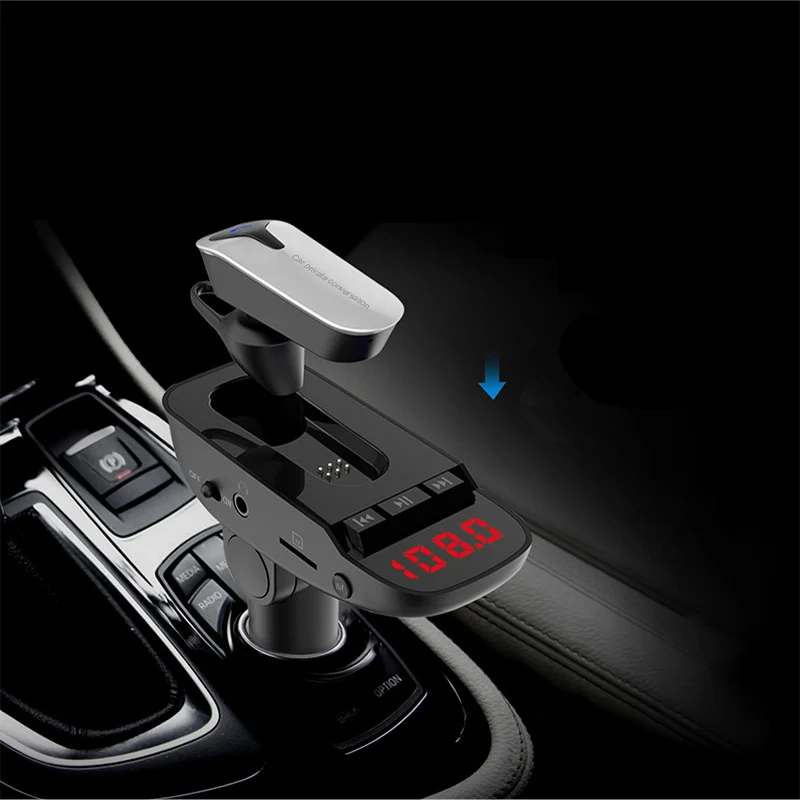 Автомобильный комплект FM-передатчик Bluetooth гарнитура Громкая связь MP3-плеер V4.2